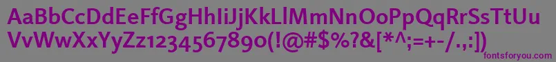 Шрифт LinotypeProjektBold – фиолетовые шрифты на сером фоне
