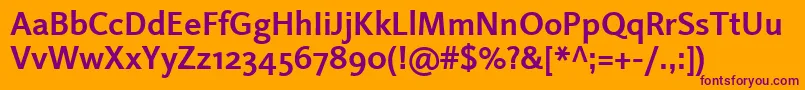 LinotypeProjektBold Font – Purple Fonts on Orange Background