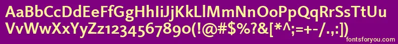 LinotypeProjektBold Font – Yellow Fonts on Purple Background