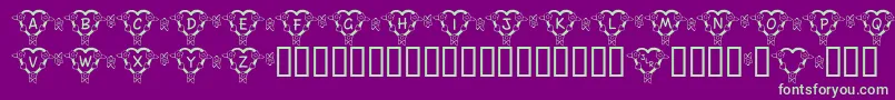 FlHeartDark Font – Green Fonts on Purple Background