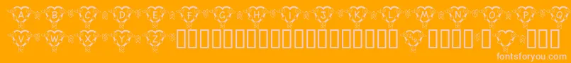 FlHeartDark Font – Pink Fonts on Orange Background