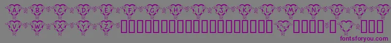 FlHeartDark-Schriftart – Violette Schriften auf grauem Hintergrund