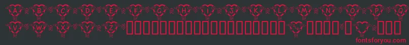 FlHeartDark Font – Red Fonts on Black Background