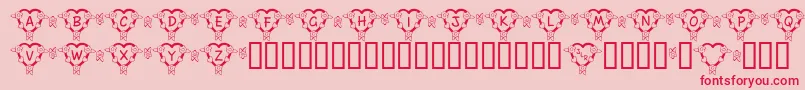 FlHeartDark Font – Red Fonts on Pink Background