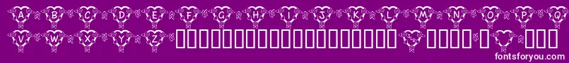 Fonte FlHeartDark – fontes brancas em um fundo violeta