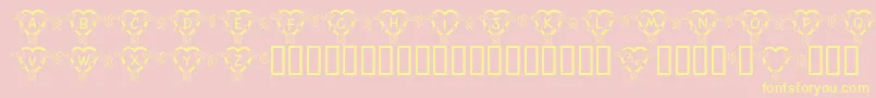 fuente FlHeartDark – Fuentes Amarillas Sobre Fondo Rosa