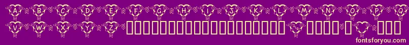 FlHeartDark-fontti – keltaiset fontit violetilla taustalla