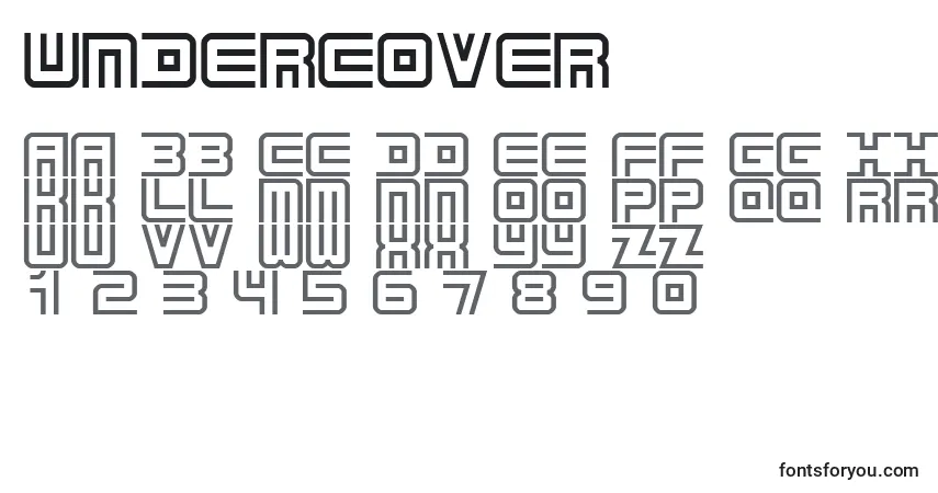 Schriftart Undercover – Alphabet, Zahlen, spezielle Symbole