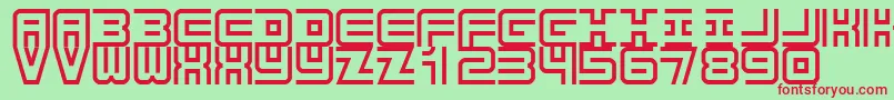 フォントUndercover – 赤い文字の緑の背景