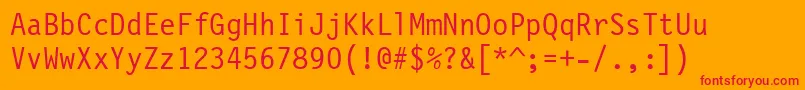 Financial-Schriftart – Rote Schriften auf orangefarbenem Hintergrund