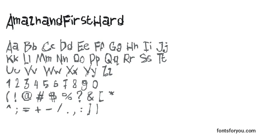 Police AmazhandFirstHard - Alphabet, Chiffres, Caractères Spéciaux