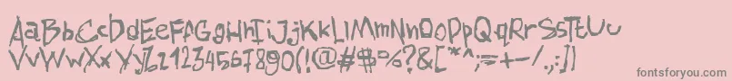 フォントAmazhandFirstHard – ピンクの背景に灰色の文字