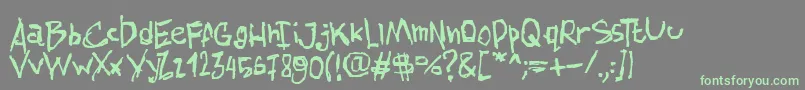 AmazhandFirstHard Font – Green Fonts on Gray Background