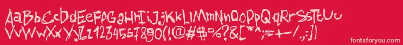 AmazhandFirstHard Font – Pink Fonts on Red Background