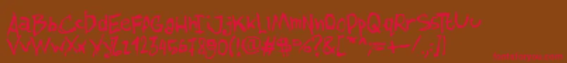 AmazhandFirstHard Font – Red Fonts on Brown Background
