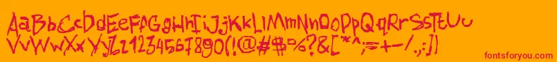 AmazhandFirstHard Font – Red Fonts on Orange Background