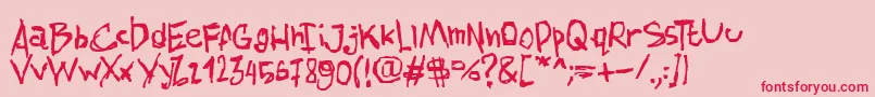 AmazhandFirstHard Font – Red Fonts on Pink Background