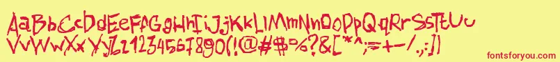 AmazhandFirstHard Font – Red Fonts on Yellow Background