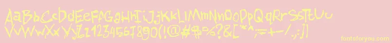 AmazhandFirstHard Font – Yellow Fonts on Pink Background