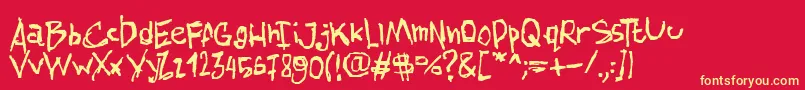 AmazhandFirstHard Font – Yellow Fonts on Red Background