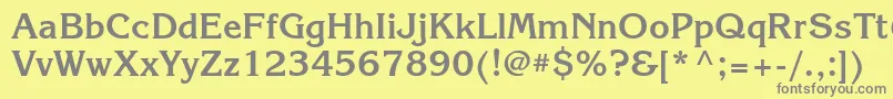 フォントKorinnabttBold – 黄色の背景に灰色の文字