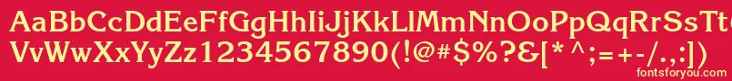 KorinnabttBold Font – Yellow Fonts on Red Background