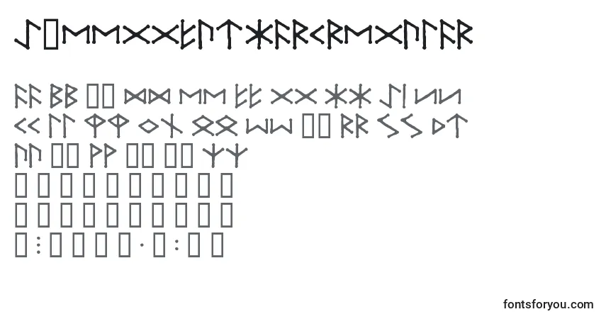 Czcionka IceEggFutharkRegular – alfabet, cyfry, specjalne znaki