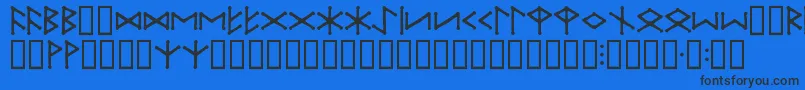 フォントIceEggFutharkRegular – 黒い文字の青い背景