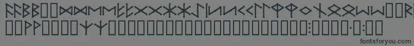 フォントIceEggFutharkRegular – 黒い文字の灰色の背景