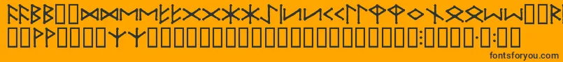 フォントIceEggFutharkRegular – 黒い文字のオレンジの背景