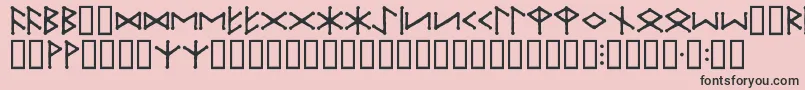 フォントIceEggFutharkRegular – ピンクの背景に黒い文字