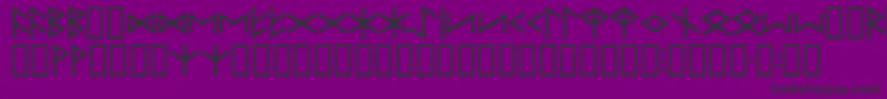 Шрифт IceEggFutharkRegular – чёрные шрифты на фиолетовом фоне