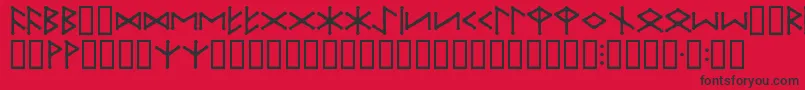 Шрифт IceEggFutharkRegular – чёрные шрифты на красном фоне