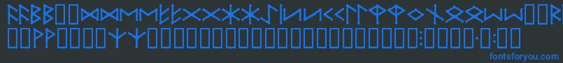 フォントIceEggFutharkRegular – 黒い背景に青い文字