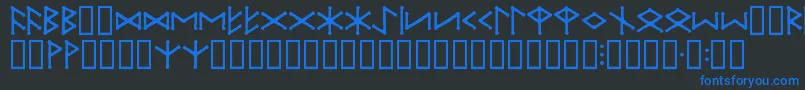 IceEggFutharkRegular Font – Blue Fonts on Black Background