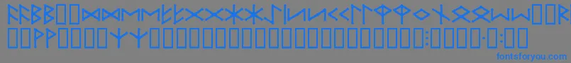 フォントIceEggFutharkRegular – 灰色の背景に青い文字