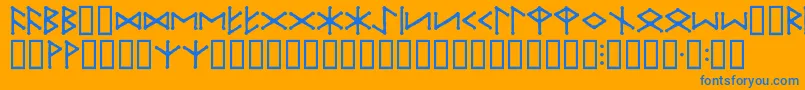 フォントIceEggFutharkRegular – オレンジの背景に青い文字