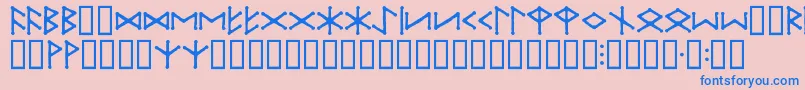 フォントIceEggFutharkRegular – ピンクの背景に青い文字