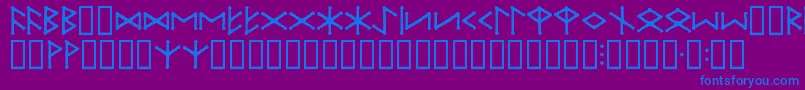フォントIceEggFutharkRegular – 紫色の背景に青い文字
