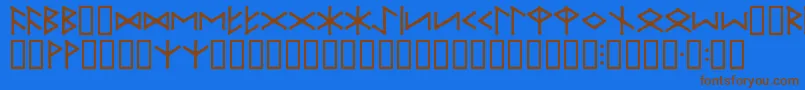 Шрифт IceEggFutharkRegular – коричневые шрифты на синем фоне