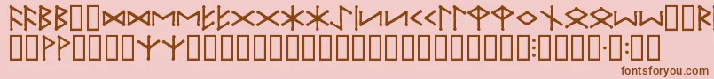 Шрифт IceEggFutharkRegular – коричневые шрифты на розовом фоне