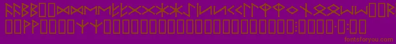 Шрифт IceEggFutharkRegular – коричневые шрифты на фиолетовом фоне