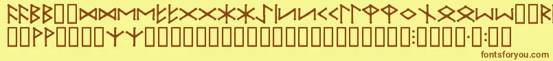 Шрифт IceEggFutharkRegular – коричневые шрифты на жёлтом фоне