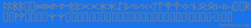 フォントIceEggFutharkRegular – 青い背景に灰色の文字