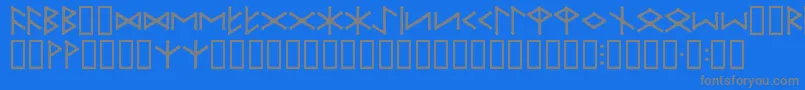 IceEggFutharkRegular Font – Gray Fonts on Blue Background