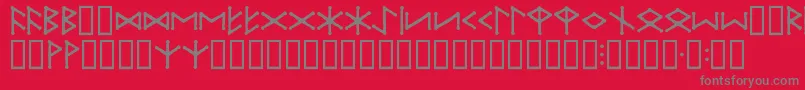 IceEggFutharkRegular-Schriftart – Graue Schriften auf rotem Hintergrund