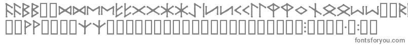 IceEggFutharkRegular-fontti – harmaat kirjasimet valkoisella taustalla