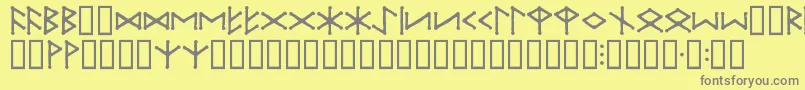 IceEggFutharkRegular Font – Gray Fonts on Yellow Background
