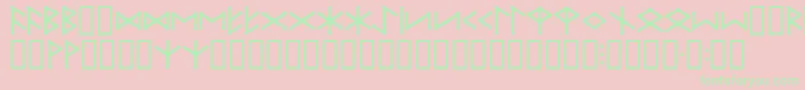 IceEggFutharkRegular Font – Green Fonts on Pink Background