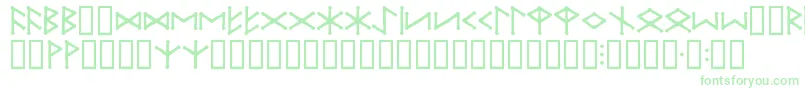 フォントIceEggFutharkRegular – 白い背景に緑のフォント